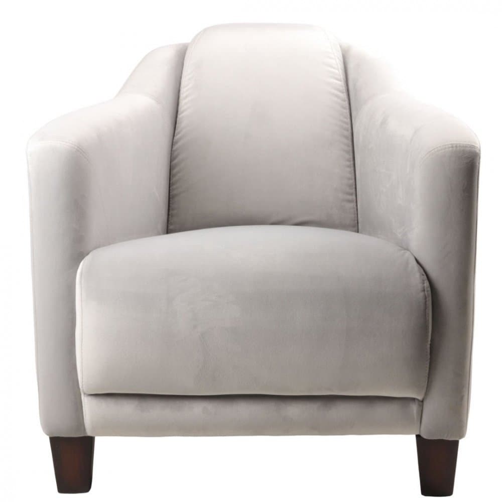Fauteuil gris velours Romeo